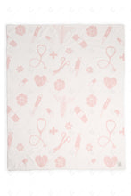 Load image into Gallery viewer, HOPSITAL PATTERN THROW BLANKET PINK THROW BLANKETS

