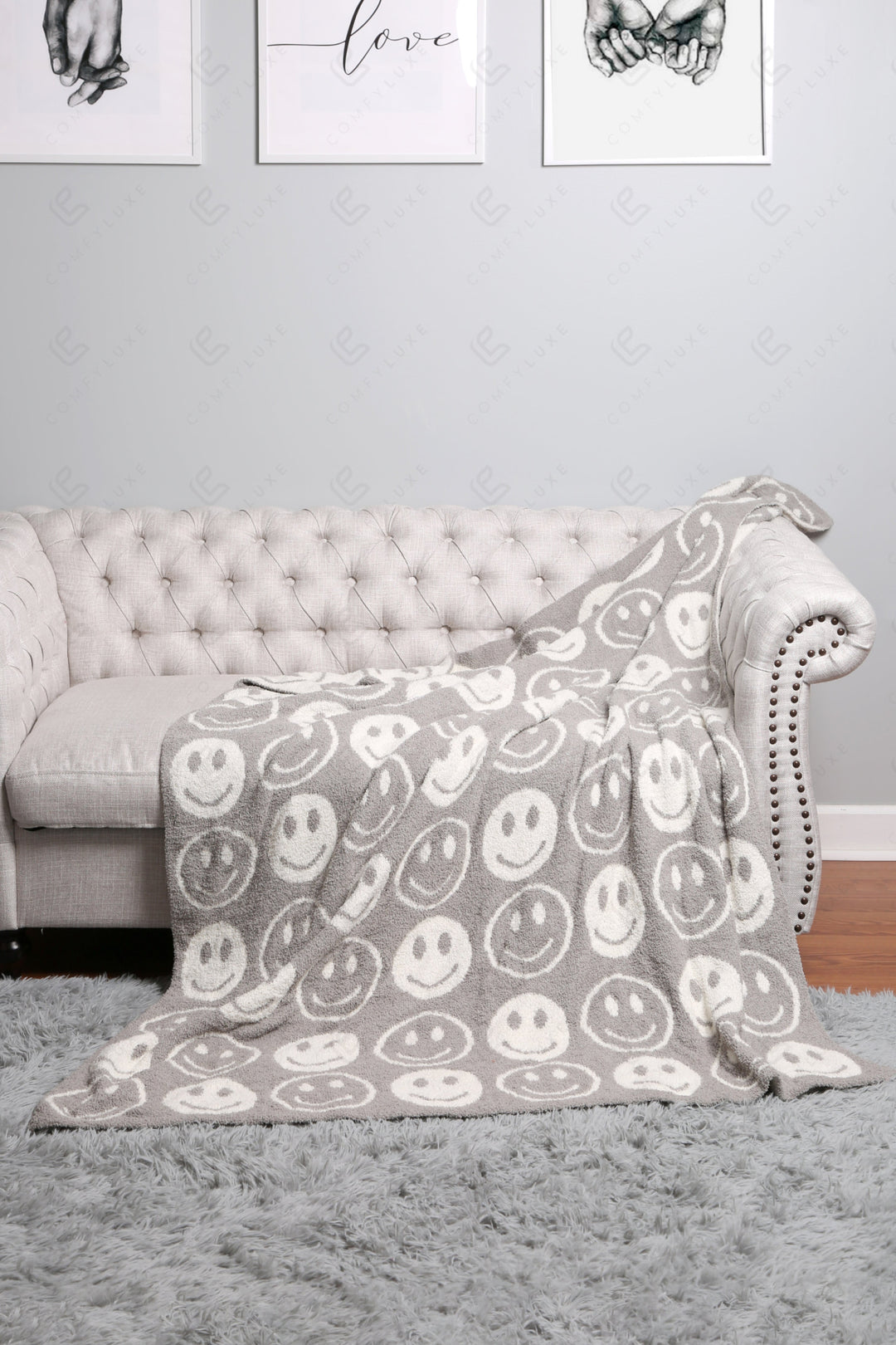 Jcl4303 Gray Throw Blankets