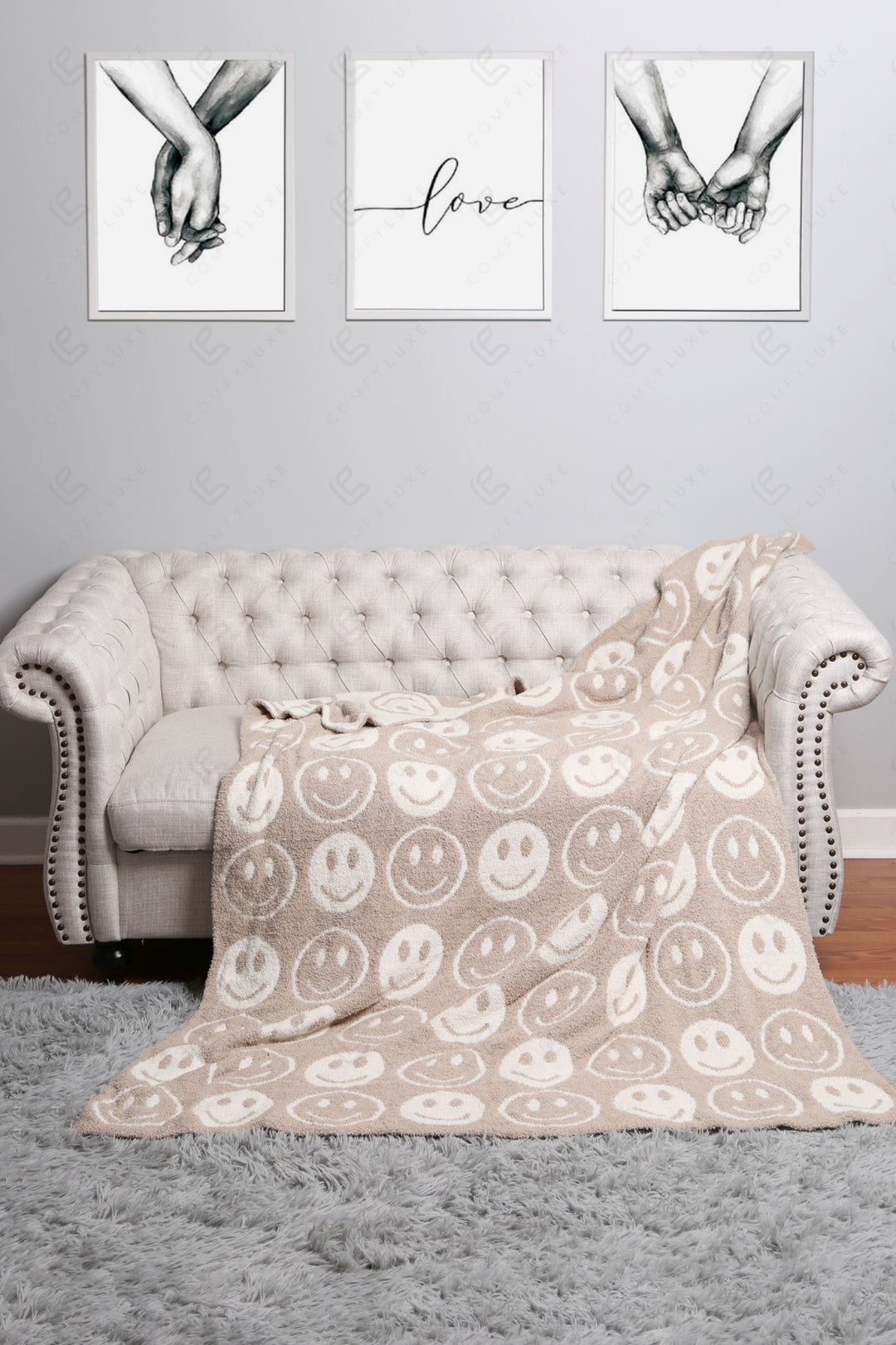 Jcl4303 Beige Throw Blankets