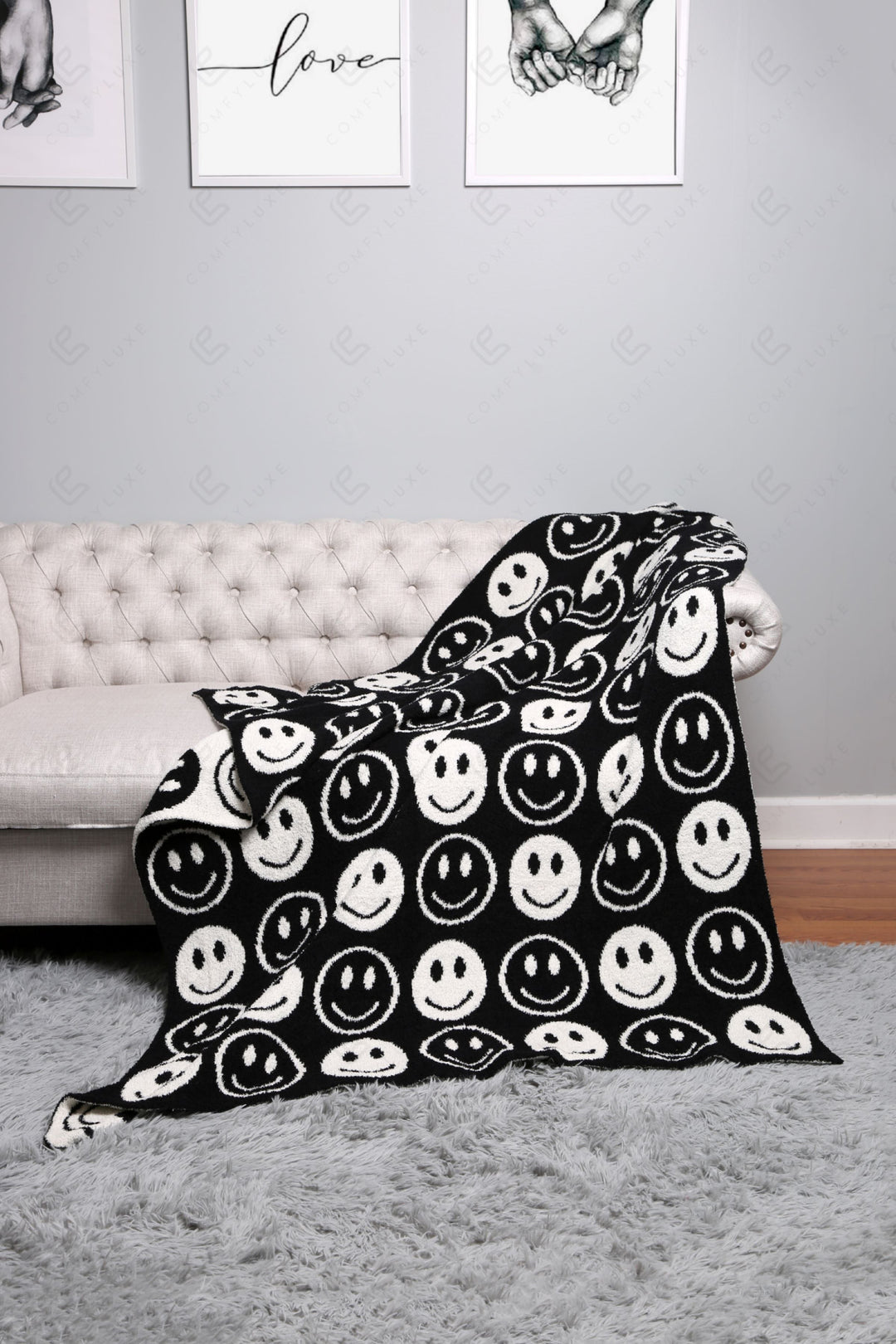 Jcl4303 Black Throw Blankets