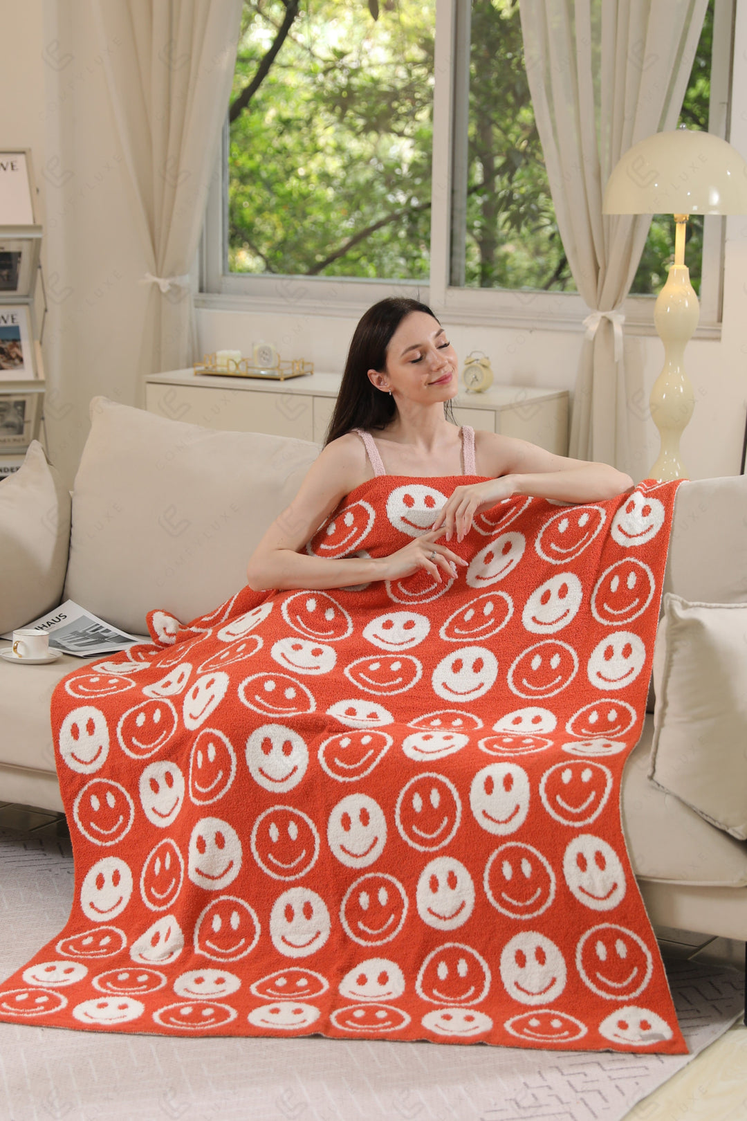Jcl4303 Orange Throw Blankets