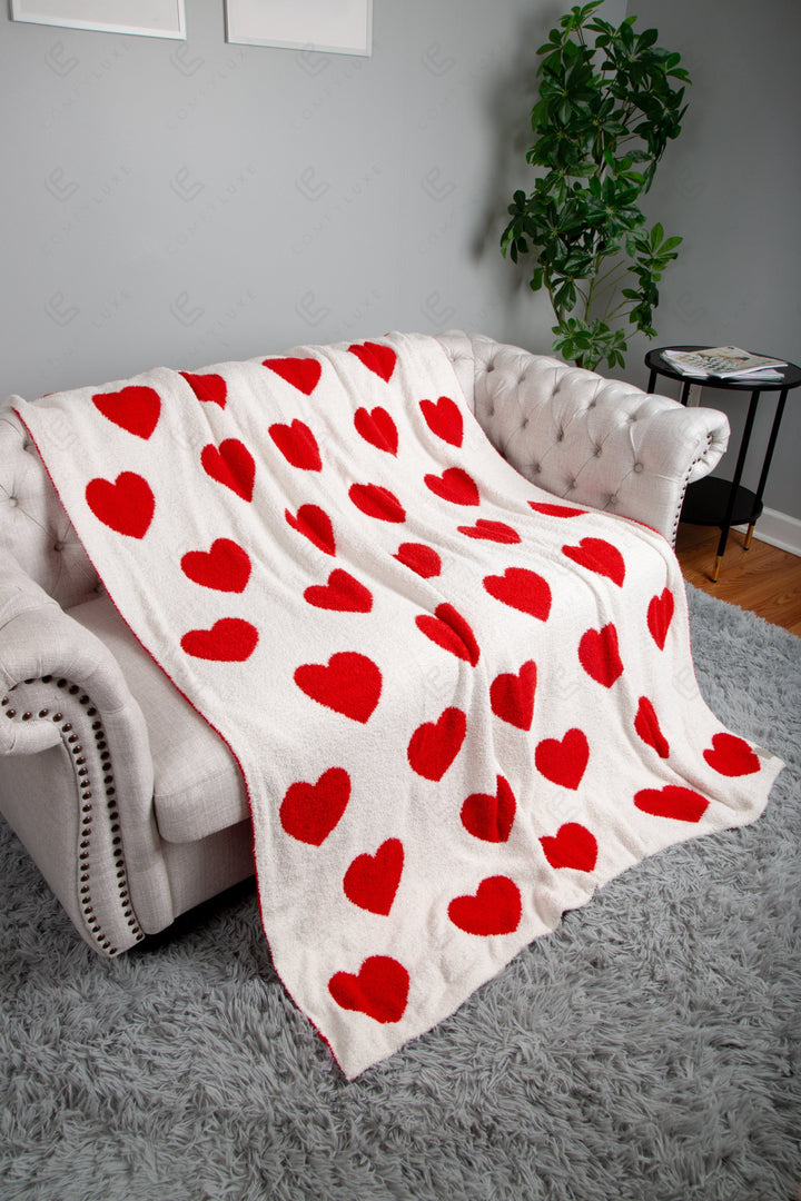 MIXED HEART PATTERN THROW BLANKET THROW BLANKETS
