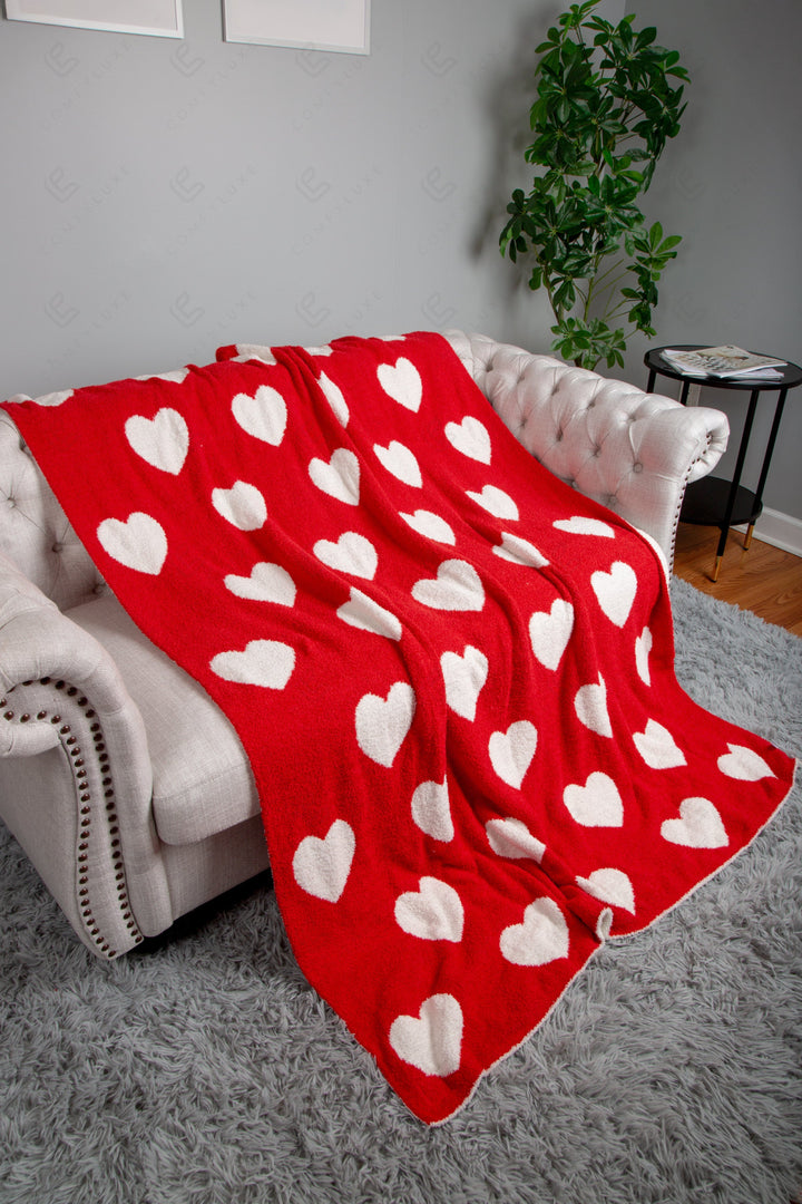 MIXED HEART PATTERN THROW BLANKET THROW BLANKETS