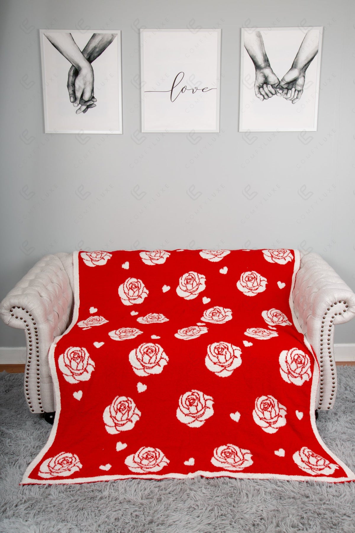 MIXED HEART PATTERN THROW BLANKET THROW BLANKETS