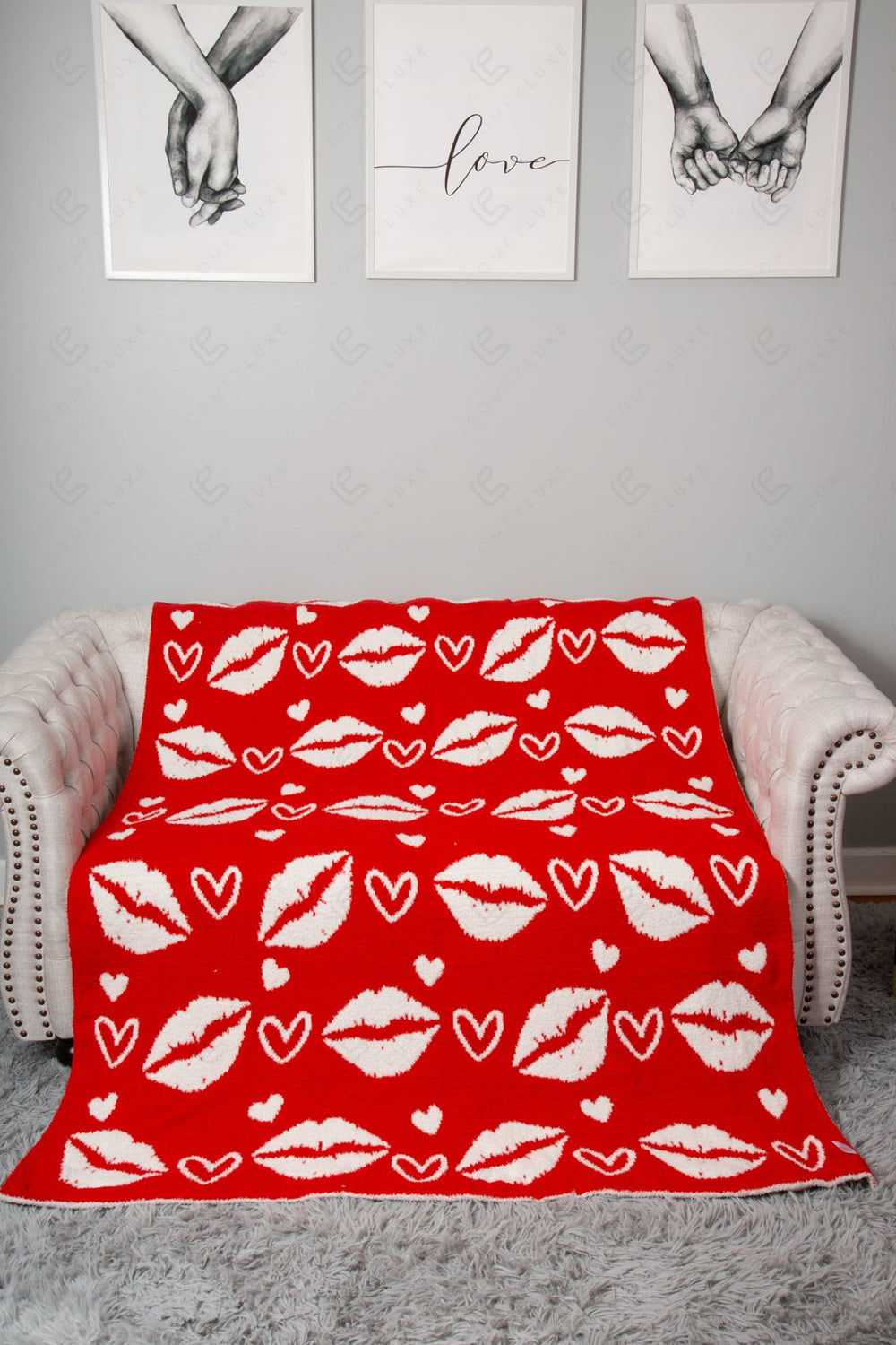 MIXED HEART PATTERN THROW BLANKET THROW BLANKETS