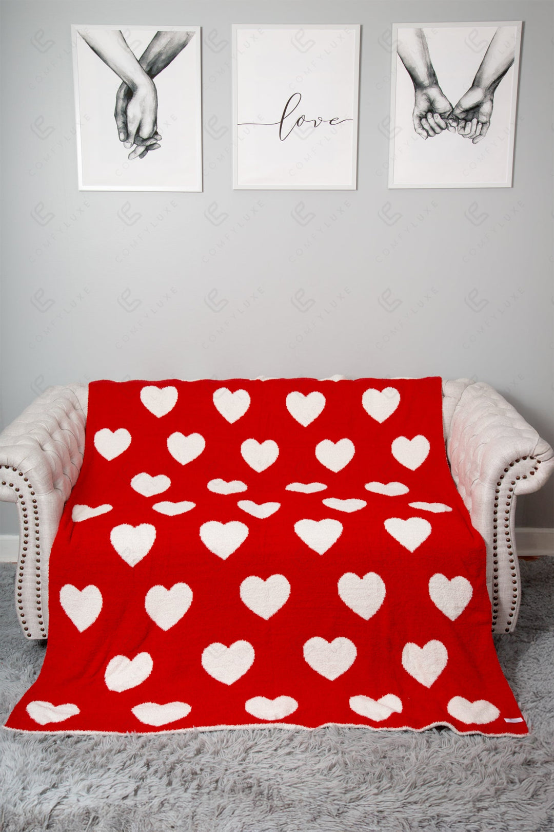 MIXED HEART PATTERN THROW BLANKET THROW BLANKETS