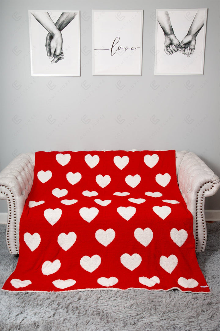MIXED HEART PATTERN THROW BLANKET THROW BLANKETS
