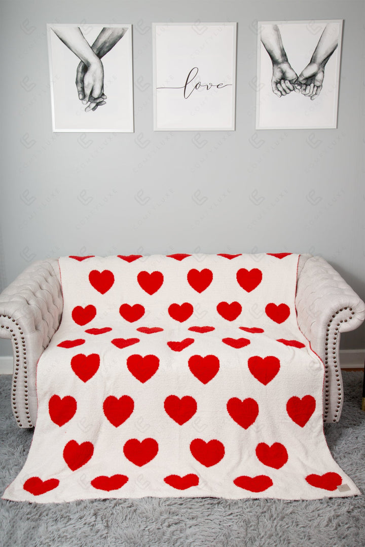 MIXED HEART PATTERN THROW BLANKET HEARTS THROW BLANKETS