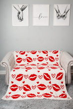Load image into Gallery viewer, MIXED HEART PATTERN THROW BLANKET LIPS THROW BLANKETS
