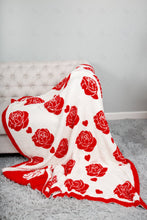 Load image into Gallery viewer, MIXED HEART PATTERN THROW BLANKET ROSES THROW BLANKETS

