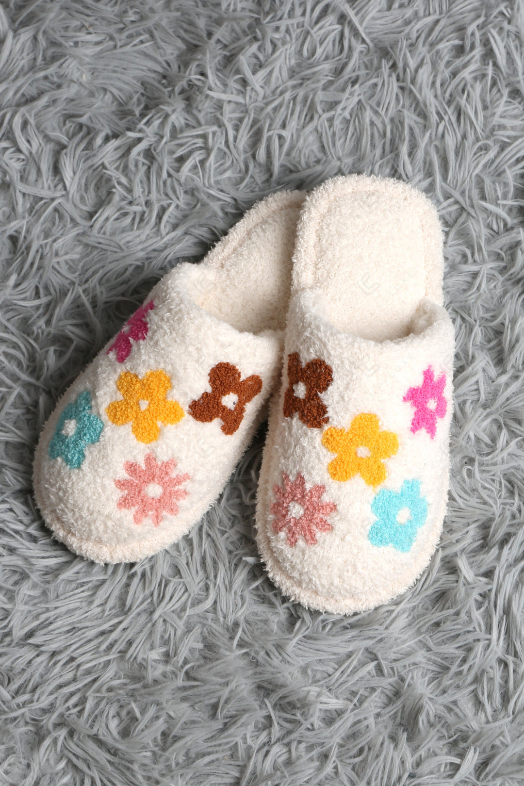 MULTI COLORED FLORAL PATTERN SLIPPERS SLIPPERS/SLIDES