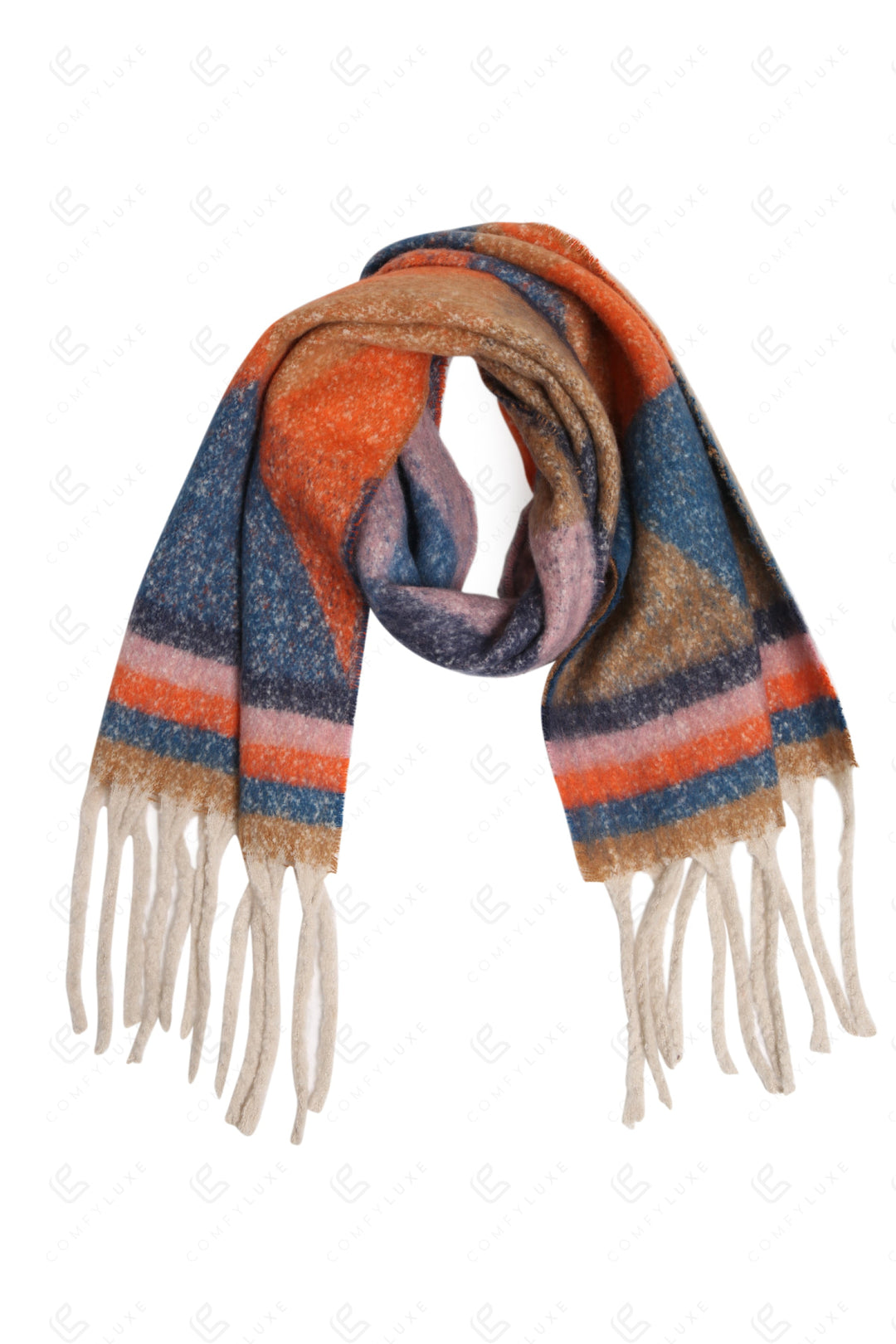 MULTI-COLORED GEOMETRIC PATTERN SCARF SCARVES