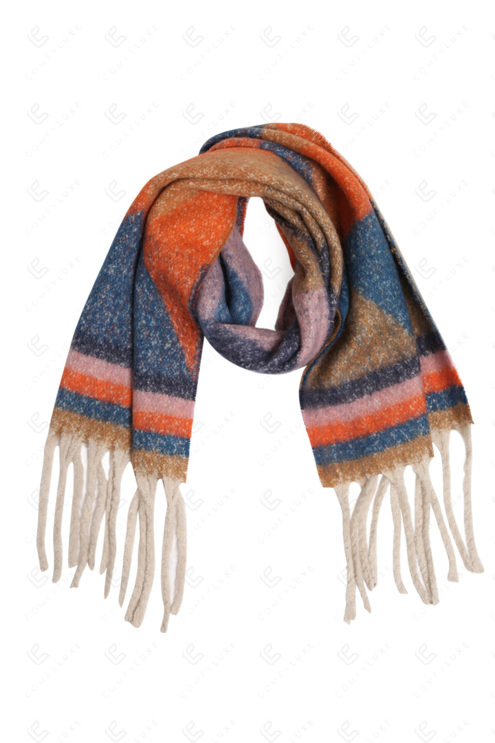 MULTI-COLORED GEOMETRIC PATTERN SCARF SCARVES