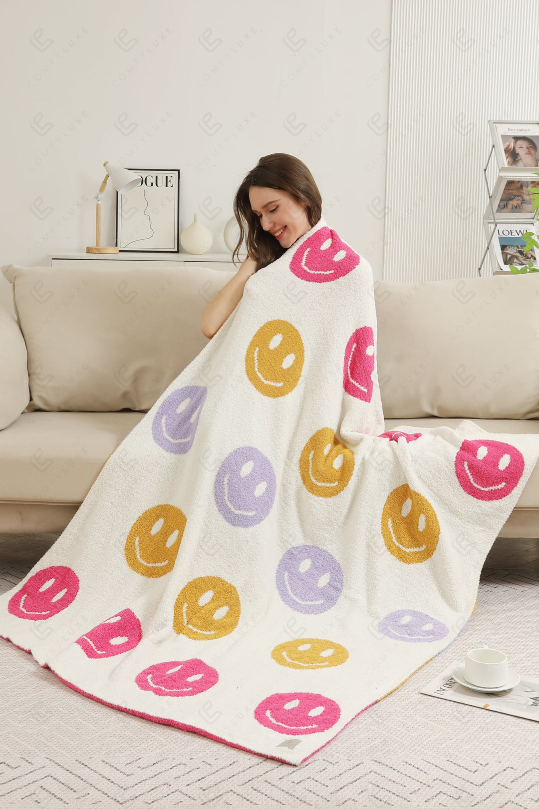Jcl6011 Fuchsia Throw Blankets