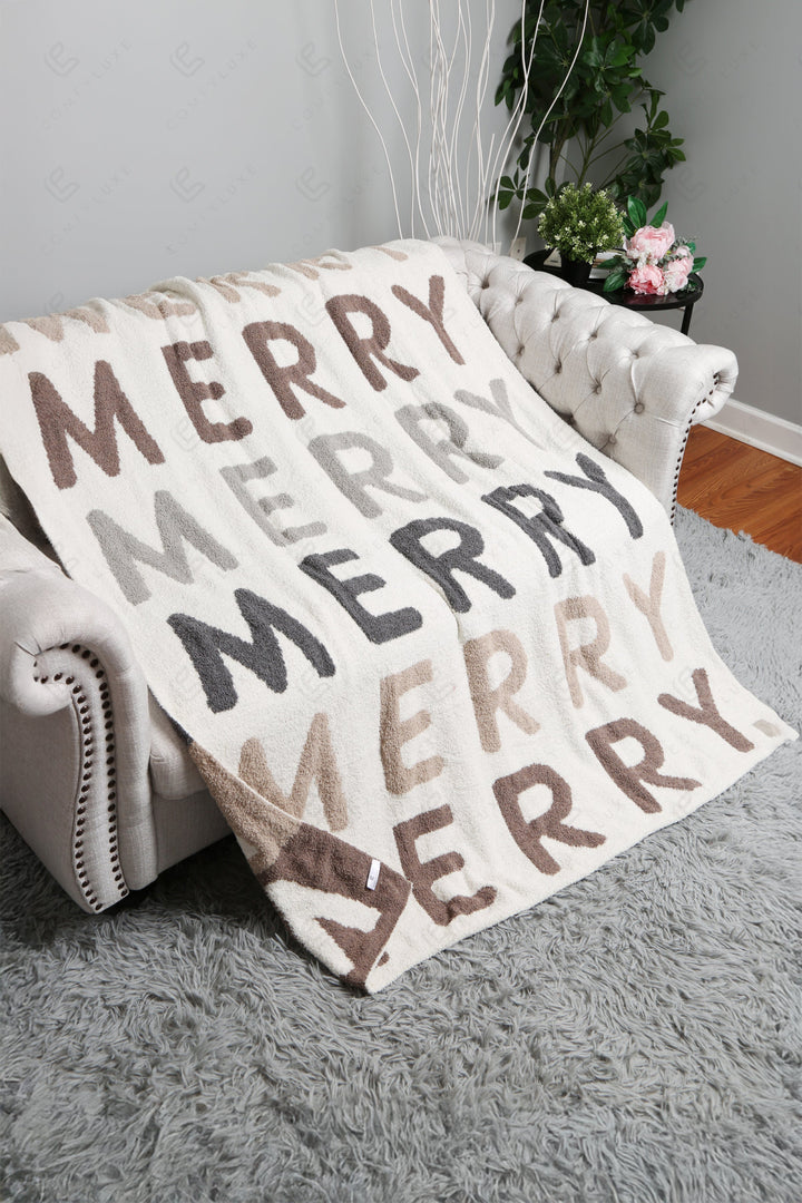 MULTI-COLORED MERRY PATTERN THROW BLANKET MULTI THROW BLANKETS