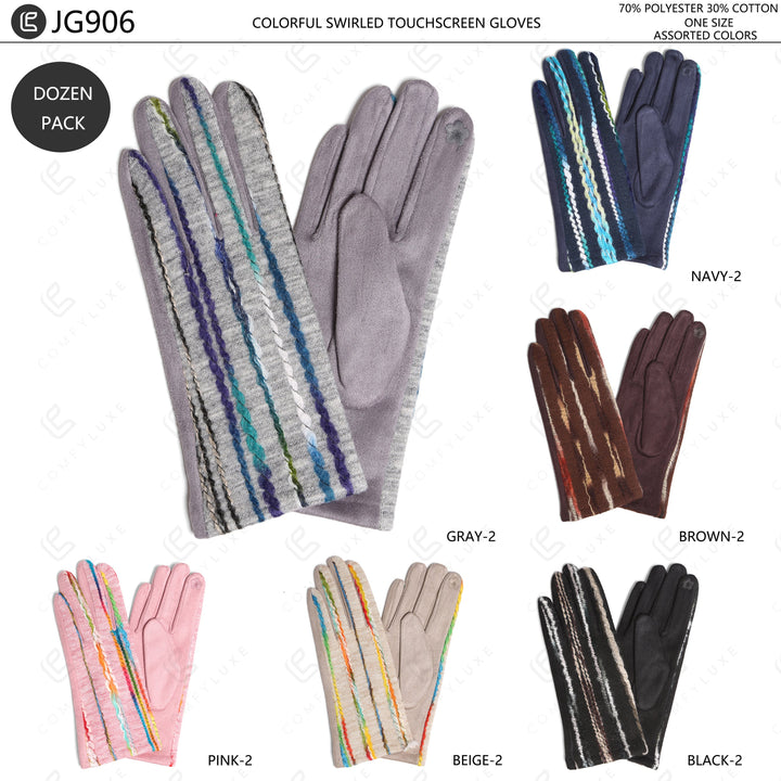 MULTI-COLORED STRIPED PATTERN GLOVES GLOVES