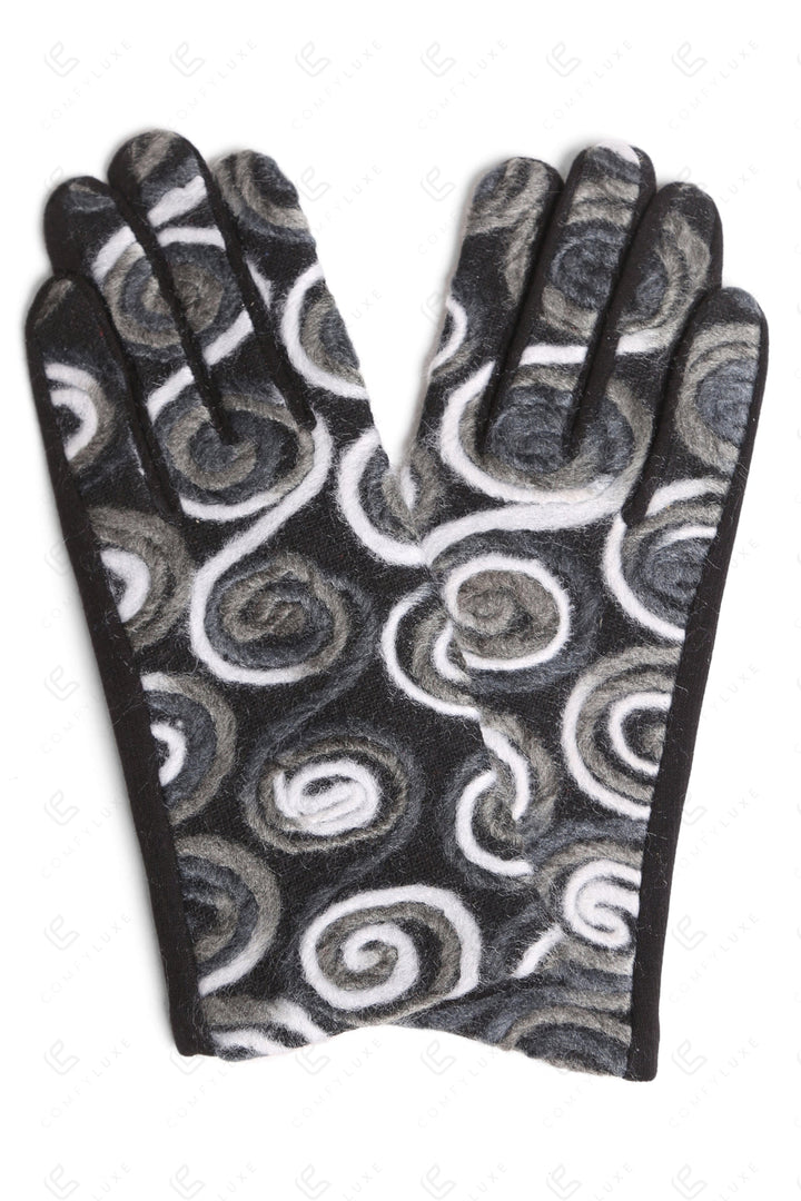 MULTI-COLORED SWIRL PATTERN GLOVES GLOVES