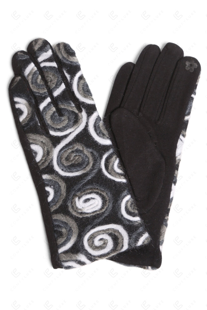 MULTI-COLORED SWIRL PATTERN GLOVES GLOVES