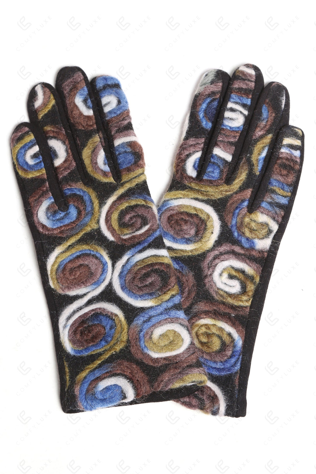 MULTI-COLORED SWIRL PATTERN GLOVES GLOVES