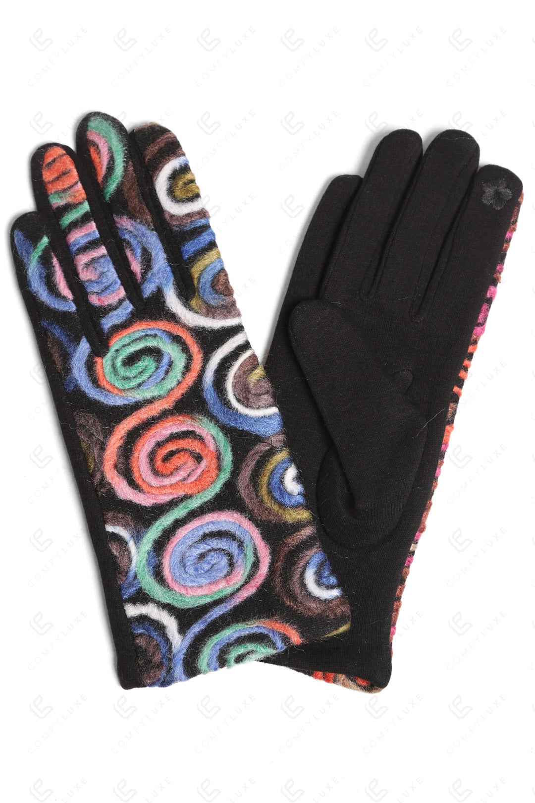 MULTI-COLORED SWIRL PATTERN GLOVES GLOVES