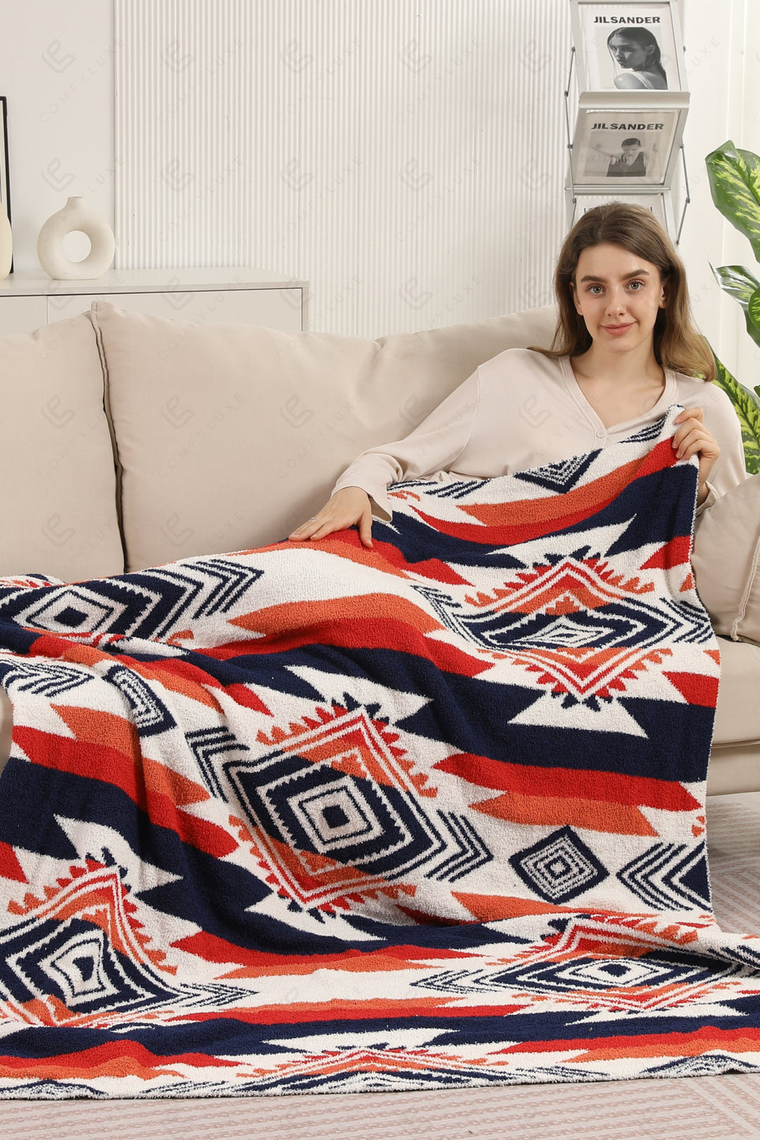 MULTI-COLORED TRIBAL PATTERN THROW BLANKET 01 THROW BLANKETS