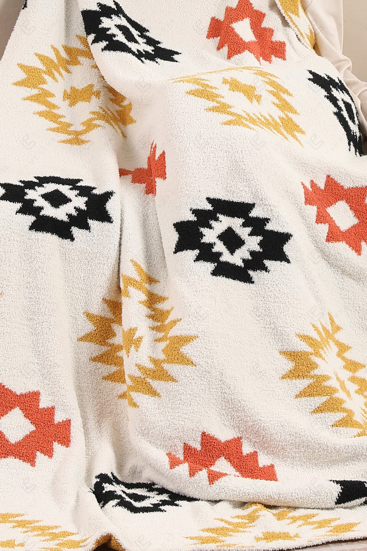 MULTI-COLORED TRIBAL PATTERN THROW BLANKET THROW BLANKETS