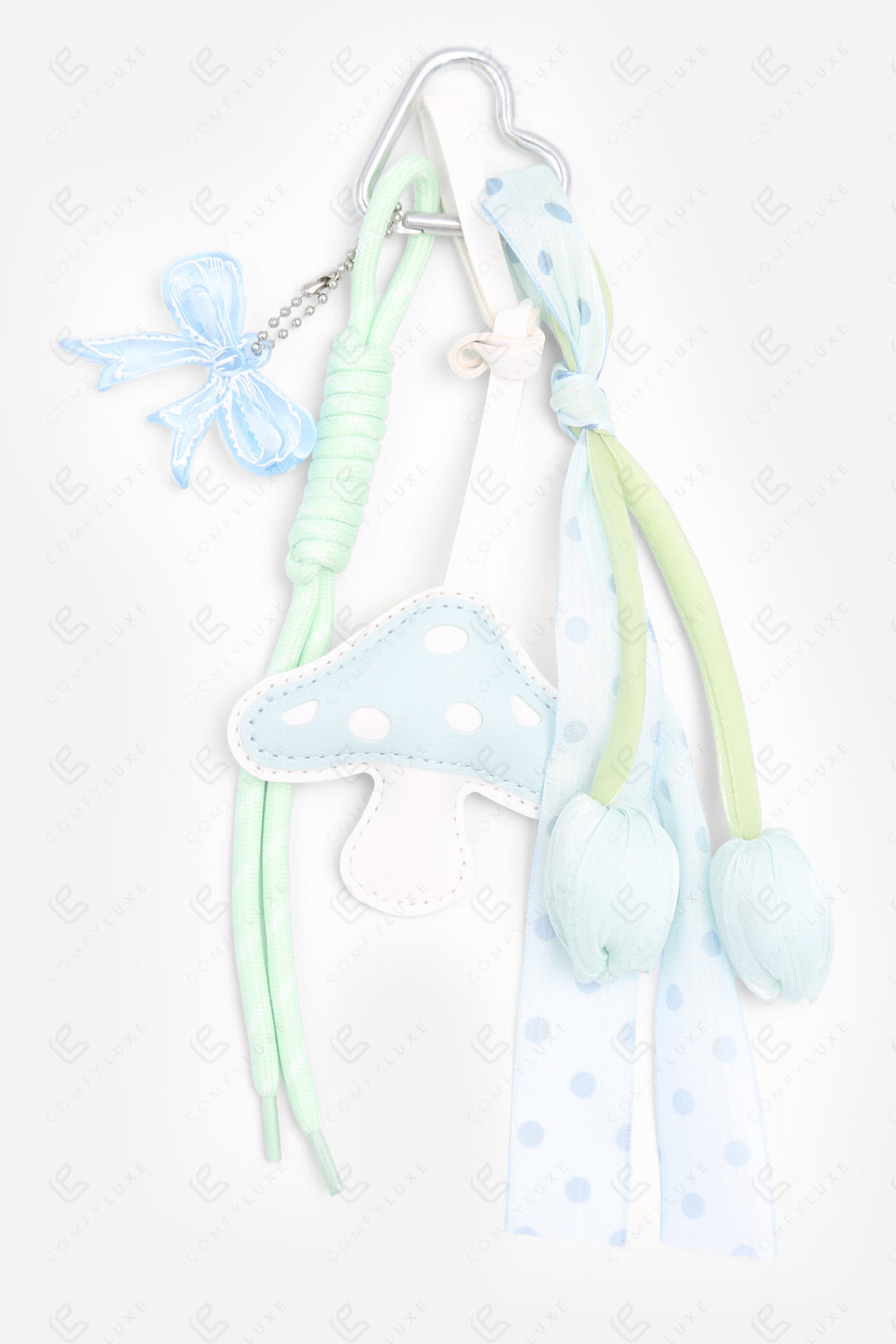 MUSHROOM &amp; TULIP KEYCHAIN/BAG CHARM BLUE KEYCHAINS