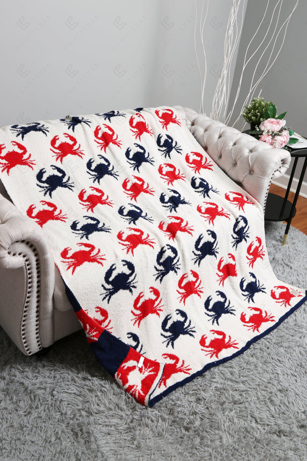 NAUTICAL PATTERN THROW BLANKET THROW BLANKETS