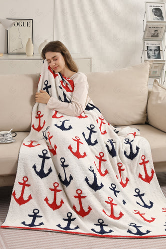 NAUTICAL PATTERN THROW BLANKET THROW BLANKETS