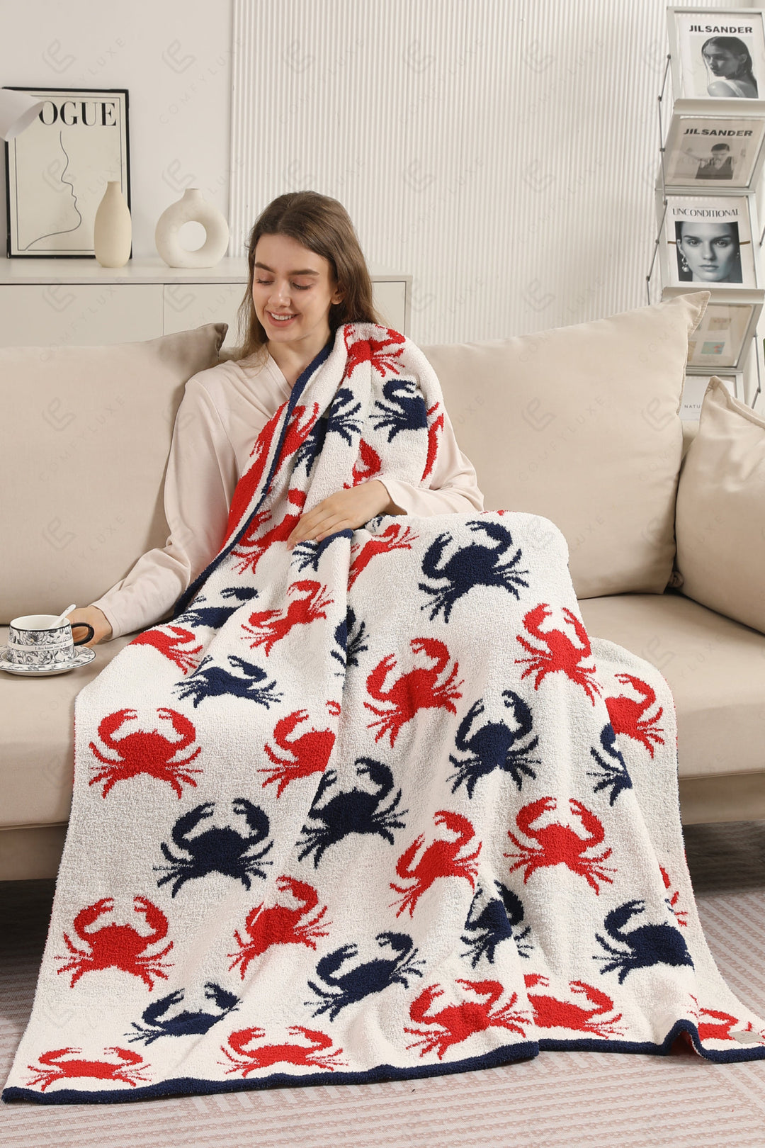 NAUTICAL PATTERN THROW BLANKET THROW BLANKETS