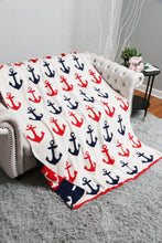 Load image into Gallery viewer, NAUTICAL PATTERN THROW BLANKET THROW BLANKETS
