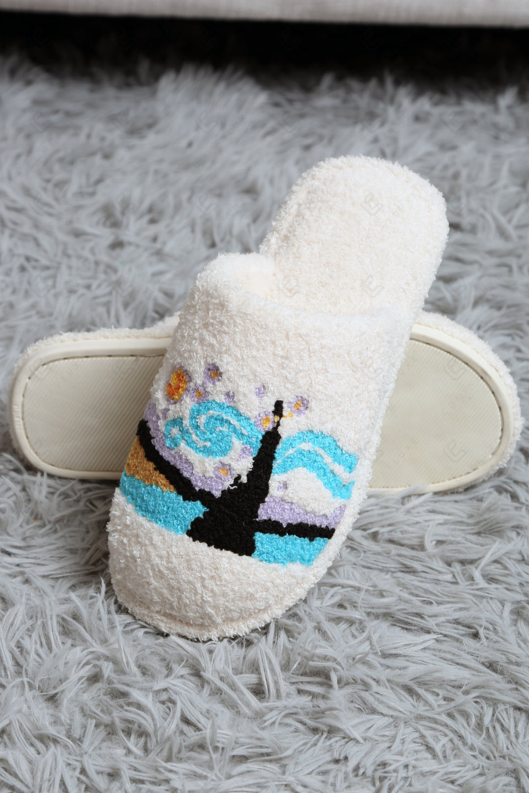 PAINTING-INSPIRED PATTERN SLIPPERS SLIPPERS/SLIDES