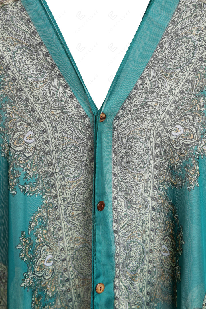 PAISLEY PATTERN COVER-UP PONCHO APPAREL
