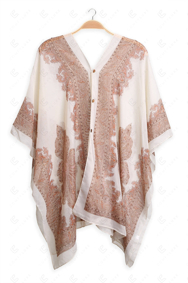 PAISLEY PATTERN COVER-UP PONCHO APPAREL