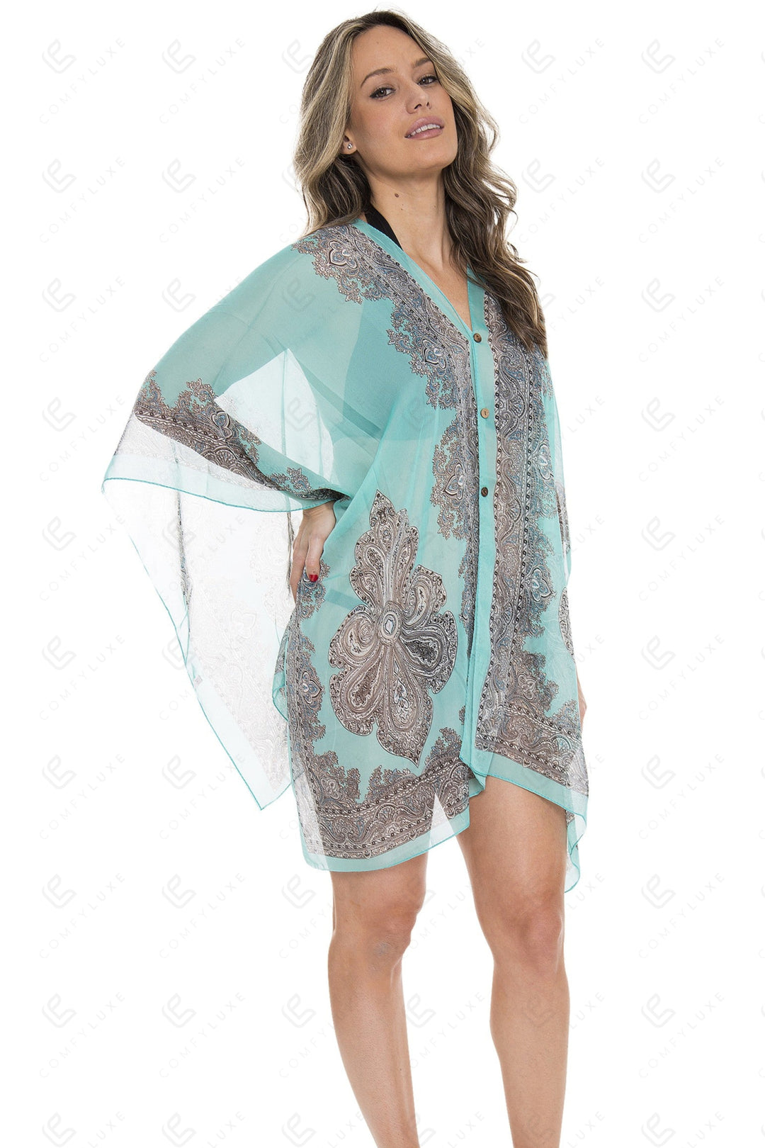 PAISLEY PATTERN COVER-UP/PONCHO APPAREL