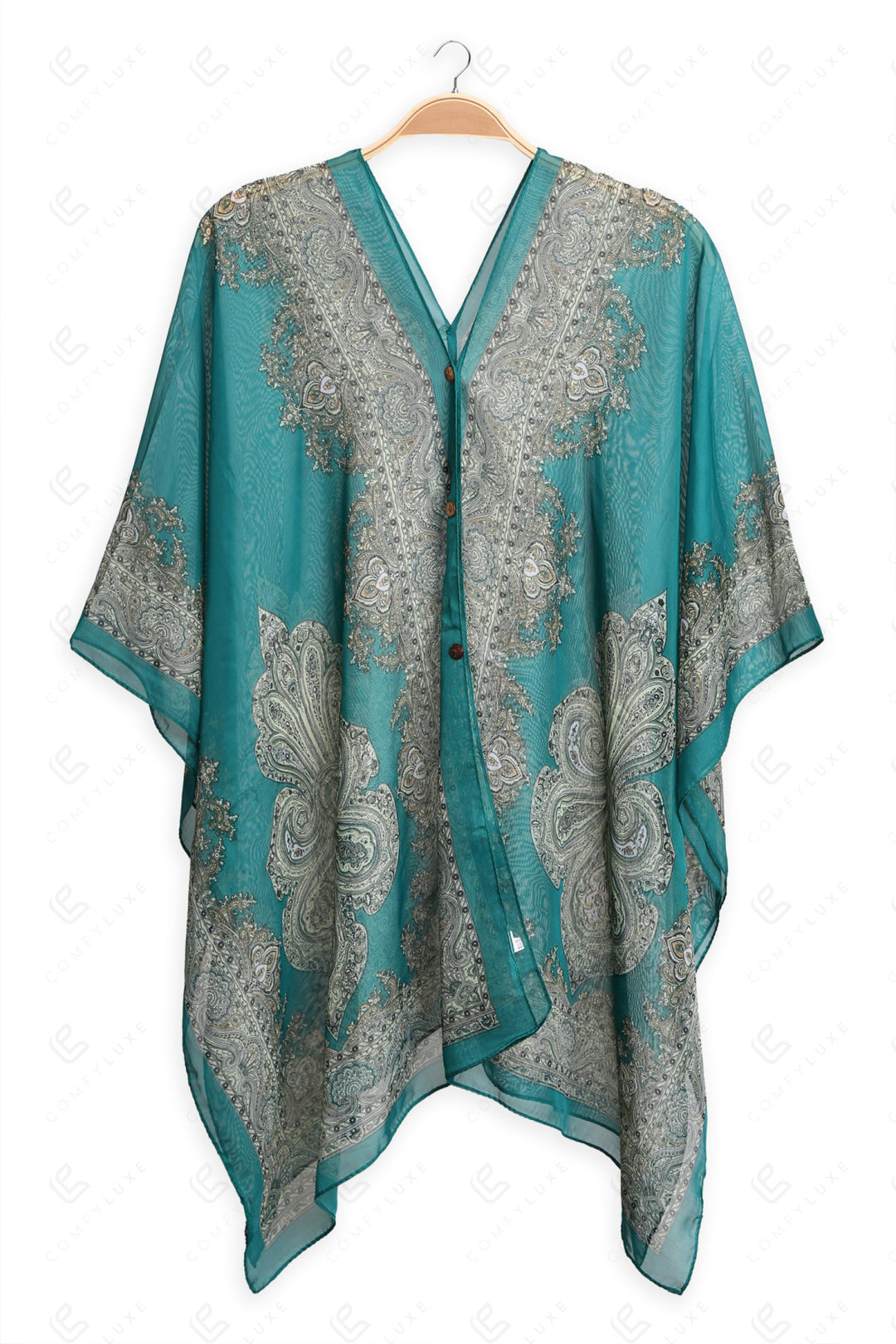 PAISLEY PATTERN COVER-UP PONCHO APPAREL