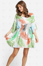 Load image into Gallery viewer, PALM LEAF PATTERN COVER-UP DRESS GREEN APPAREL
