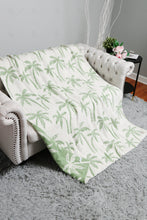Load image into Gallery viewer, PALM TREE PATTERN THROW BLANKET GREEN THROW BLANKETS
