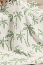 Load image into Gallery viewer, PALM TREE PATTERN THROW BLANKET GREEN THROW BLANKETS
