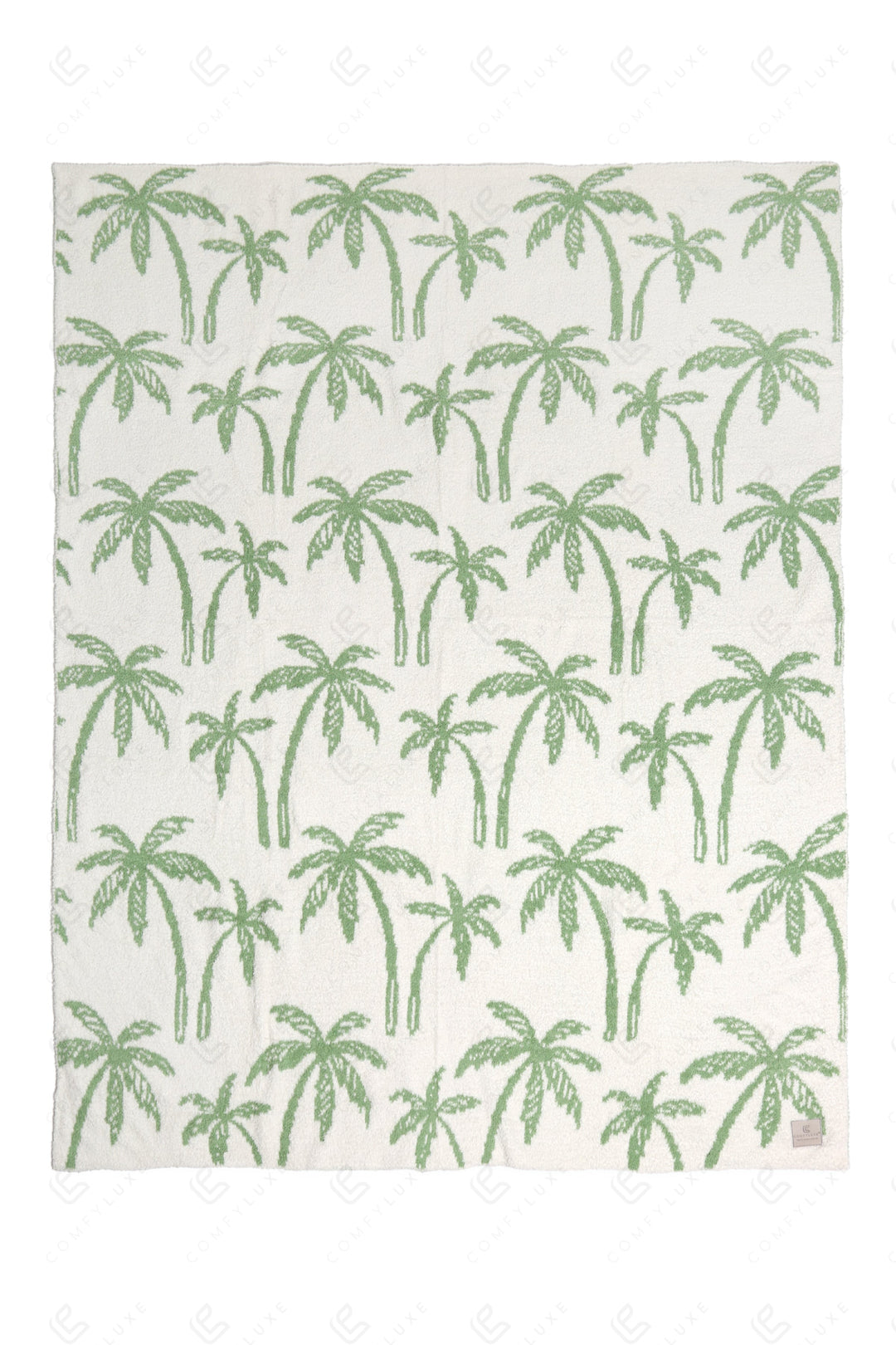 PALM TREE PATTERN THROW BLANKET GREEN THROW BLANKETS