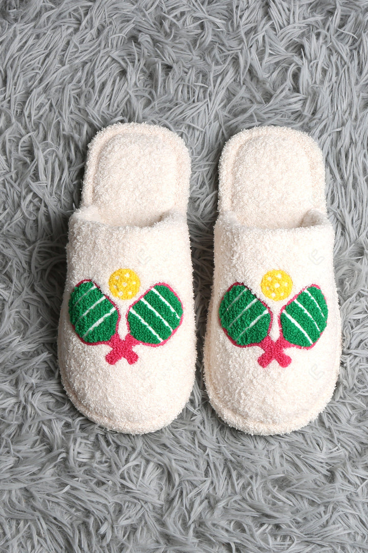 PICKLEBALL PATTERN SLIPPERS MULTI / M/L SLIPPERS/SLIDES
