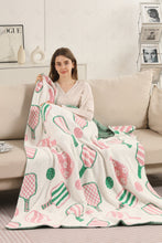 Load image into Gallery viewer, PICKLEBALL PATTERN THROW BLANKET PINK/GREEN THROW BLANKETS
