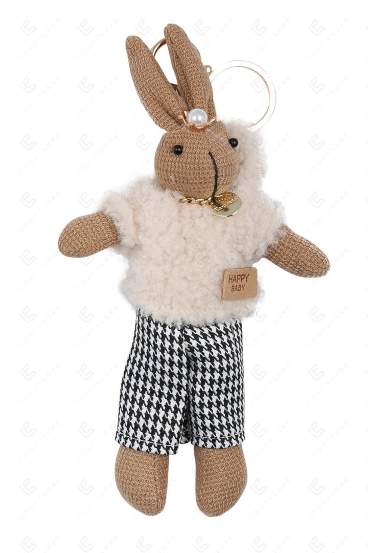 RABBIT IN PANTS KEYCHAIN/BAG CHARM KEYCHAINS