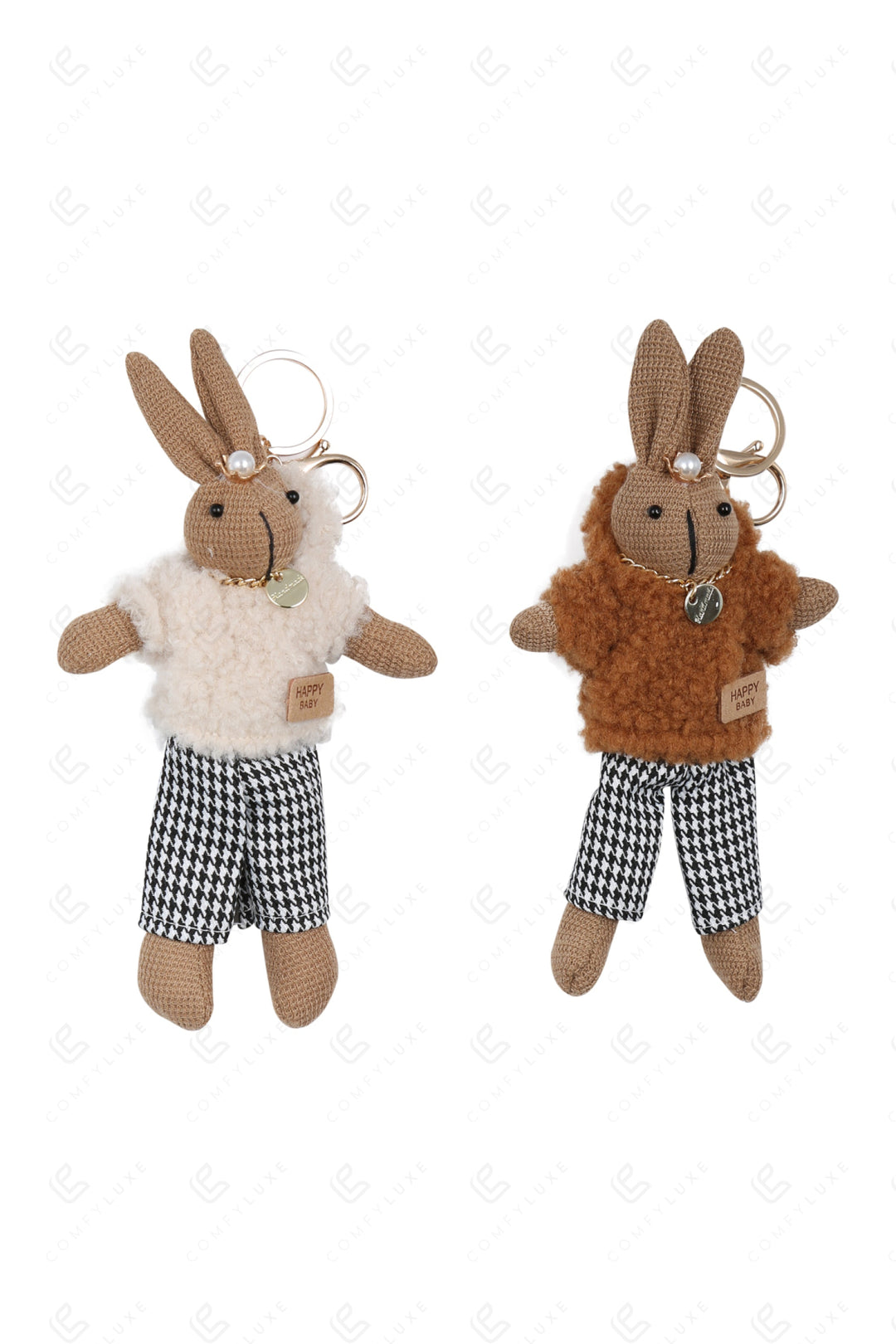RABBIT IN PANTS KEYCHAIN/BAG CHARM KEYCHAINS