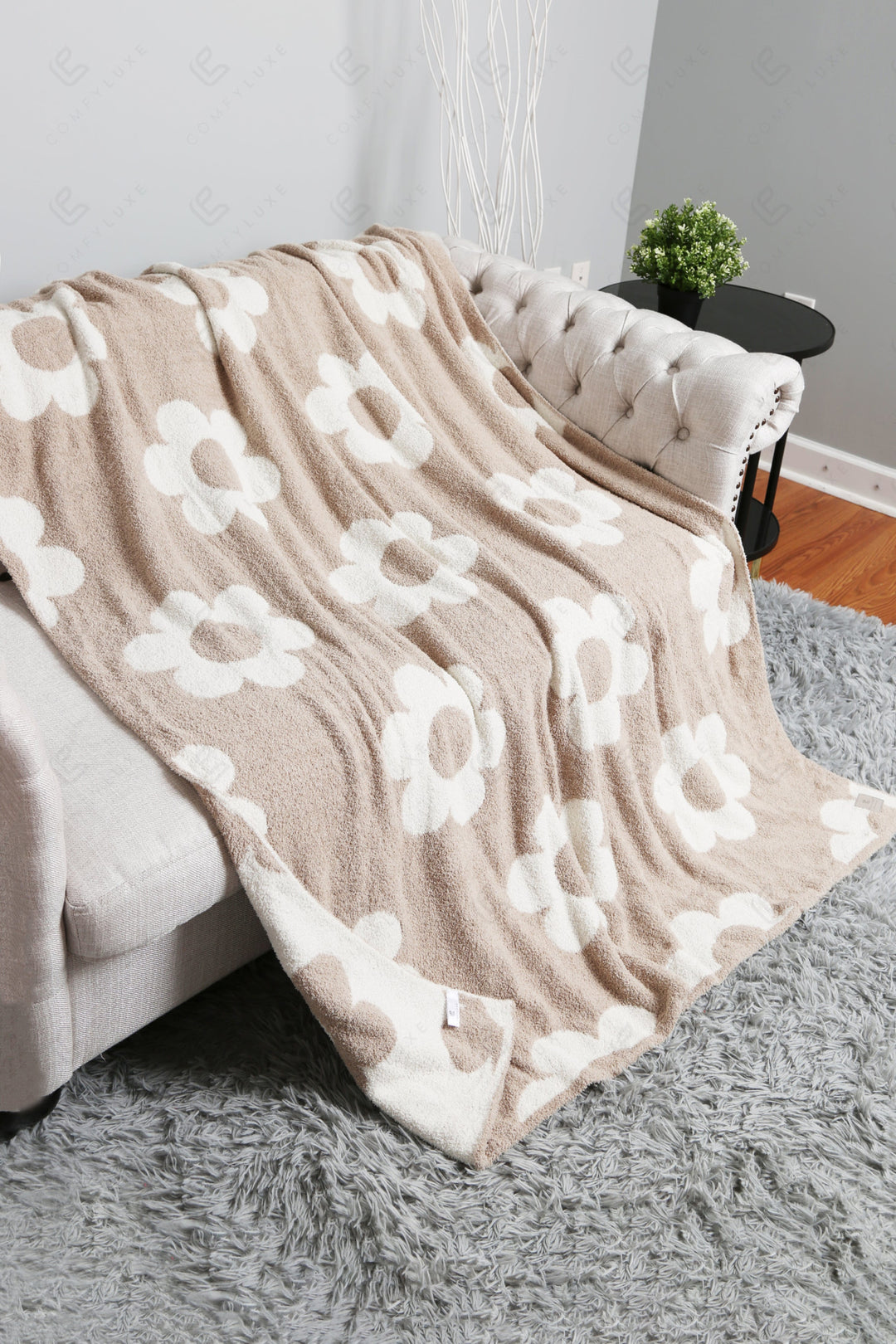 Jcl6002 Beige Throw Blankets