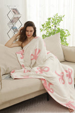 Load image into Gallery viewer, RIBBON PATTERN THORW BLANKET PINK THROW BLANKETS
