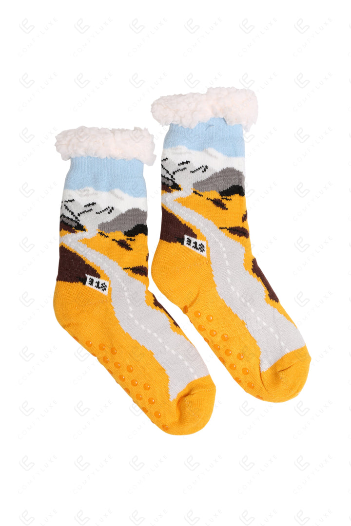SCENIC LANDSCAPE PATTERN SLIPPER SOCKS SOCKS