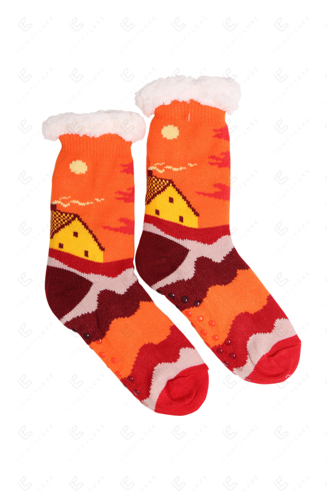 SCENIC LANDSCAPE PATTERN SLIPPER SOCKS SOCKS