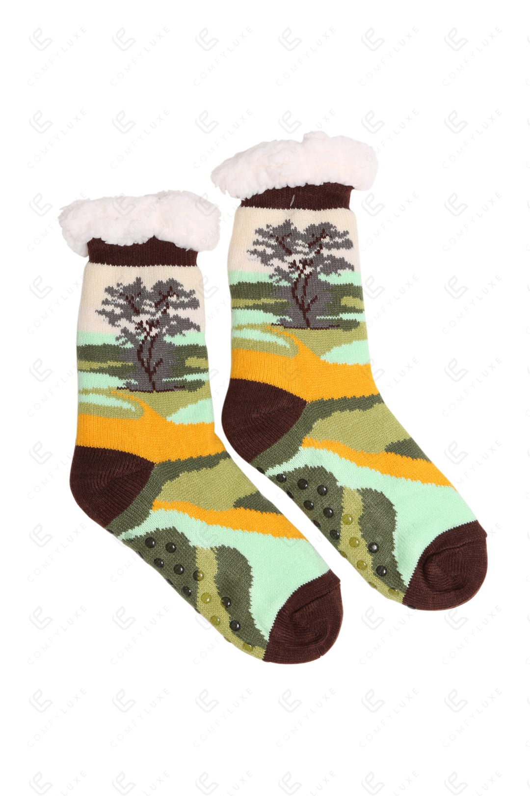 SCENIC LANDSCAPE PATTERN SLIPPER SOCKS SOCKS