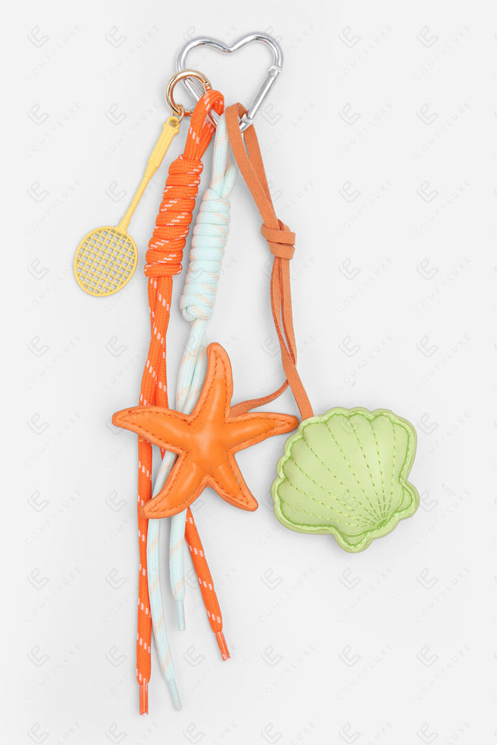 SEASHELL &amp; STARFISH KEYCHAIN/BAG CHARM KEYCHAINS